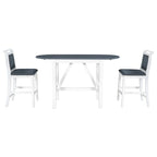 Compact 3-Piece Counter-Height Set  Drop-Leaf Wood Table & 2 Padded Dining Chairs for Small Spaces