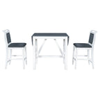 Compact 3-Piece Counter-Height Set  Drop-Leaf Wood Table & 2 Padded Dining Chairs for Small Spaces