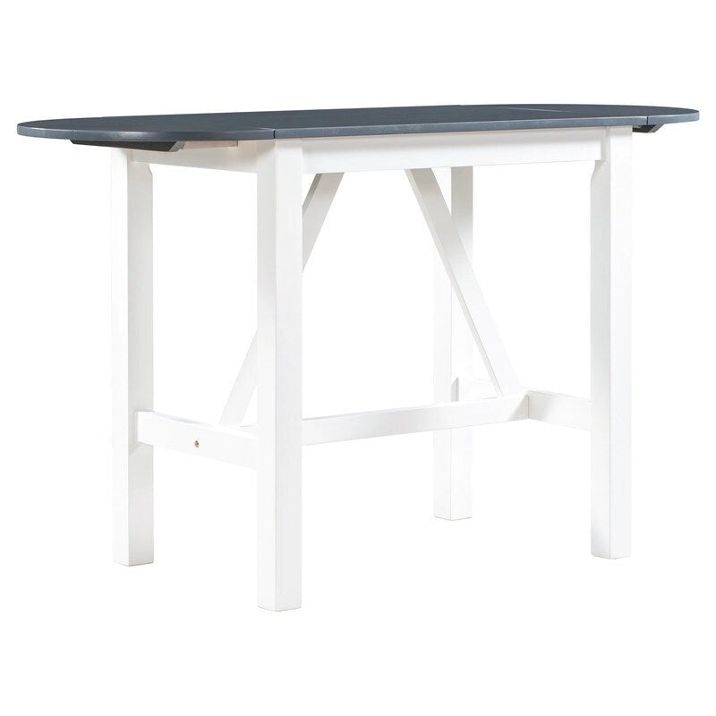 Compact 3-Piece Counter-Height Set  Drop-Leaf Wood Table & 2 Padded Dining Chairs for Small Spaces