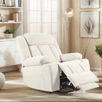 Snowflake Velvet Fabric Power Lift Recliner w/Extended Footrest