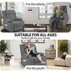 Snowflake Velvet Fabric Power Lift Recliner w/Extended Footrest