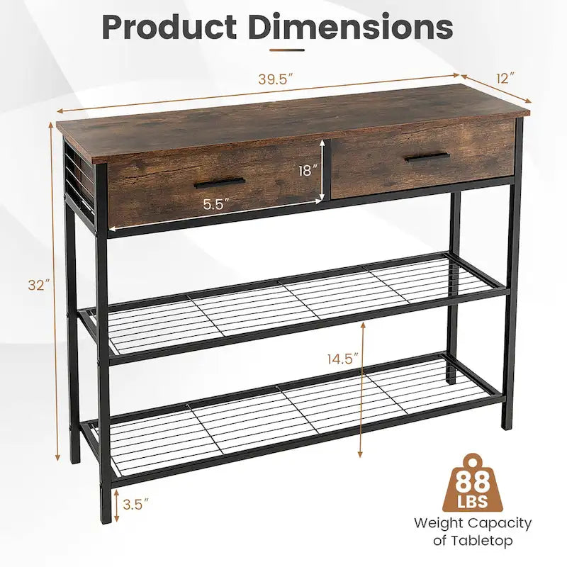 Costway Console Entryway Sofa Table with 2 Drawers for Entrance Living - See Details