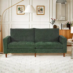Modern 82 in. Square Arm Chenille Upholstered Rectangle Loveseat Sofa with USB Ports