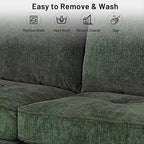 Modern 82 in. Square Arm Chenille Upholstered Rectangle Loveseat Sofa with USB Ports