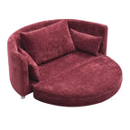 Foldable Linen Chair Bed,Floor Sleeper Sofa Bed,Circular Bed,Adjustable Futon Sofa,Folding Lazy Sofa Couch for Living Room