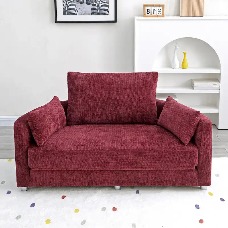 Foldable Linen Chair Bed,Floor Sleeper Sofa Bed,Circular Bed,Adjustable Futon Sofa,Folding Lazy Sofa Couch for Living Room