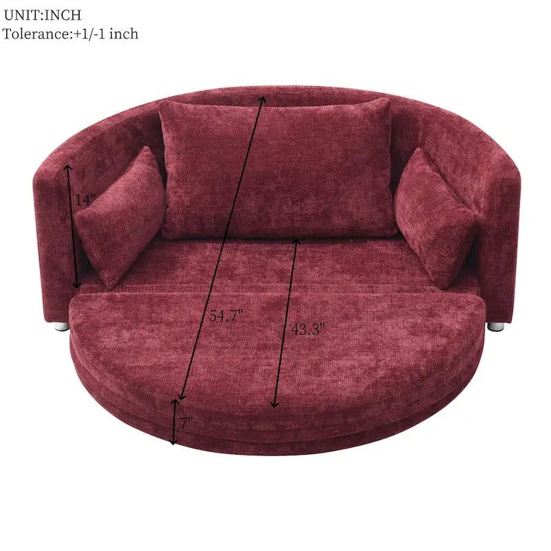Foldable Linen Chair Bed,Floor Sleeper Sofa Bed,Circular Bed,Adjustable Futon Sofa,Folding Lazy Sofa Couch for Living Room