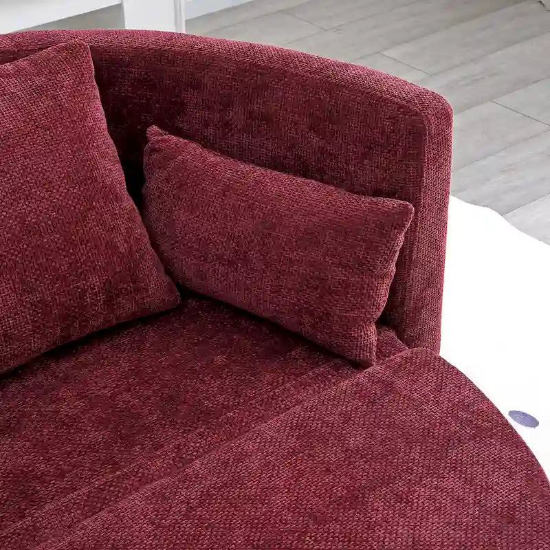 Foldable Linen Chair Bed,Floor Sleeper Sofa Bed,Circular Bed,Adjustable Futon Sofa,Folding Lazy Sofa Couch for Living Room