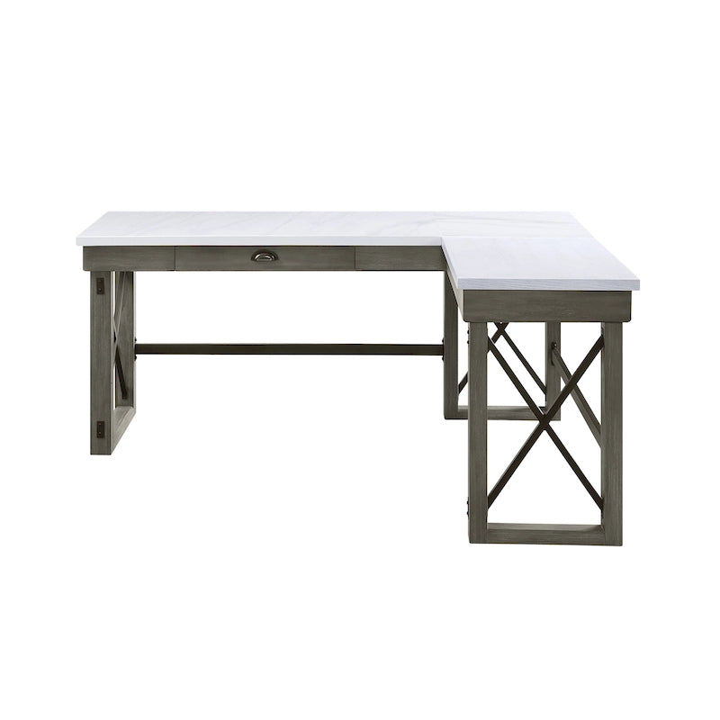 Talmar Marble Top Weathered Gray Finish Writing Desk with Lift Top