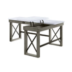 Talmar Marble Top Weathered Gray Finish Writing Desk with Lift Top