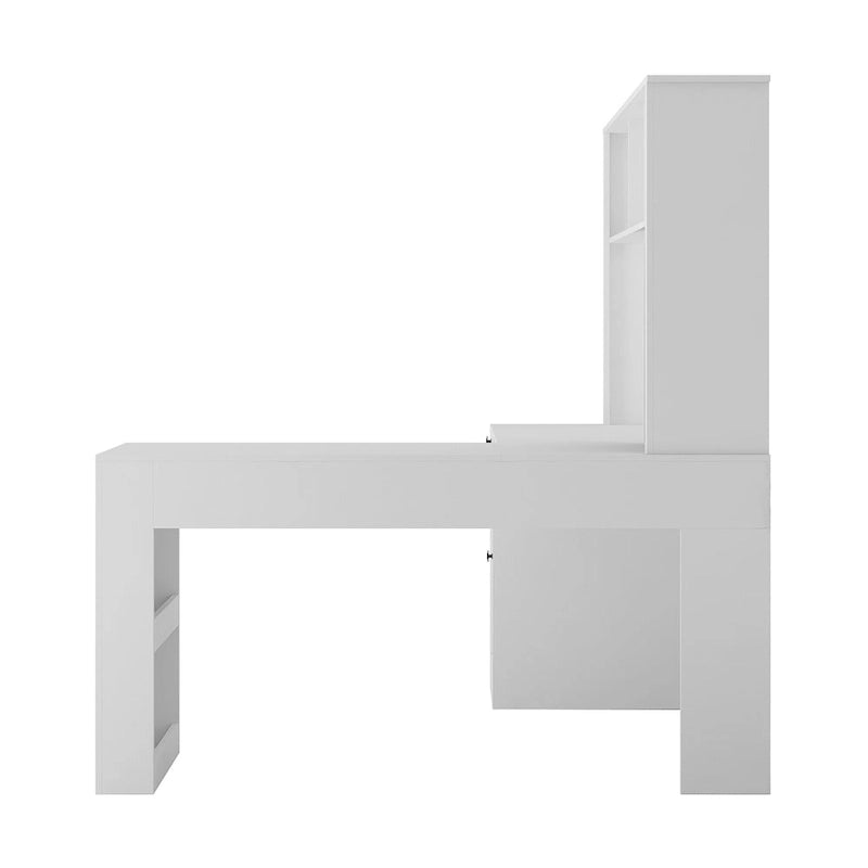 L Shaped Desk with outlet, Computer Desk with Drawers, Bookshelf