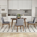 Dining Room Set of 5, Kitchen Set with Wood Frame Dining Table and 4 Upholstered Chairs for Dining Room Restaurant