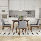 Dining Room Set of 5, Kitchen Set with Wood Frame Dining Table and 4 Upholstered Chairs for Dining Room Restaurant