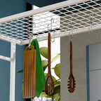 Kitchen Island with Folding Flip-Up Panel, Cabinet Shelves and Drawers, Hooks