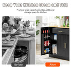 53 Inch Large Kitchen Island With Trash Can Storage Cabinet(no include stool)