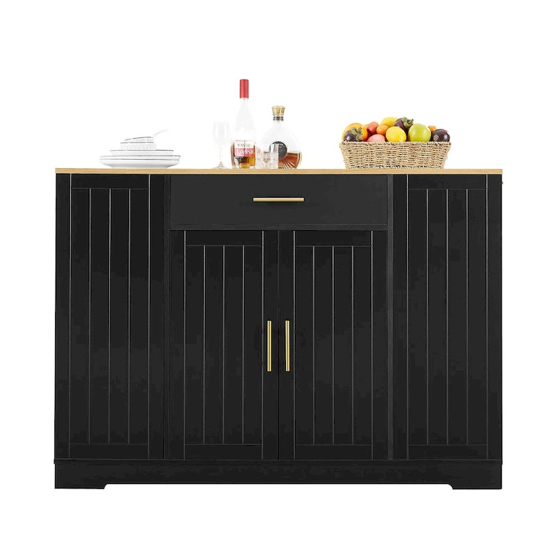 53 Inch Large Kitchen Island With Trash Can Storage Cabinet(no include stool)