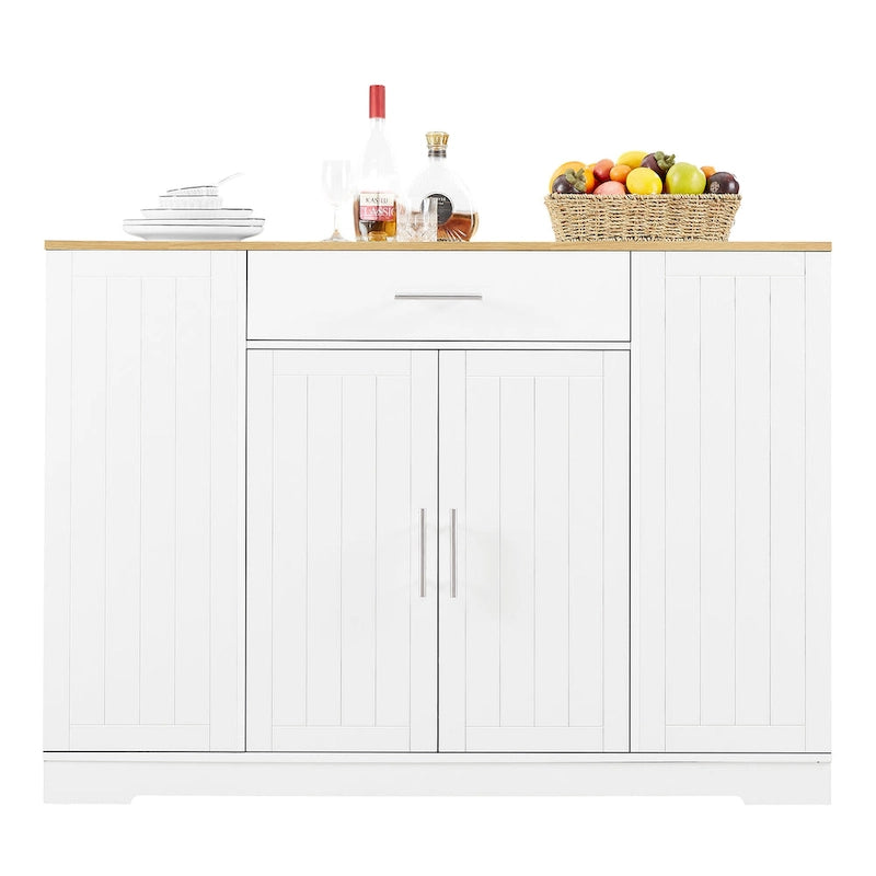 53 Inch Large Kitchen Island With Trash Can Storage Cabinet(no include stool)
