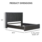 Furniture of America Caelan I Modern Black Solid Wood Fluted Panel Bed