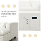U Shaped Chenille Modular Sectional Cloud Sofa with 2 Ottoman, Pillows