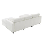 U Shaped Chenille Modular Sectional Cloud Sofa with 2 Ottoman, Pillows