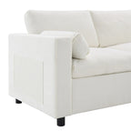 U Shaped Chenille Modular Sectional Cloud Sofa with 2 Ottoman, Pillows