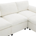 U Shaped Chenille Modular Sectional Cloud Sofa with 2 Ottoman, Pillows