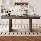 60-78 Extendable Dining Table, Farmhouse Wooden Kitchen Table with Removable Leaf, Large Expanding Table for 4-8