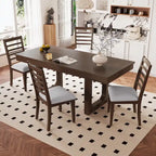 60-78 Extendable Dining Table, Farmhouse Wooden Kitchen Table with Removable Leaf, Large Expanding Table for 4-8
