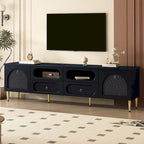78.8 Retro TV Stand, Entertainment Center Media Console Cabinet with Six Metal Legs, 2 Cabinets, 4 Drawers