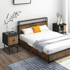 Gymax Set of 2 Nightstand Compact Modern End Side Table with Sliding