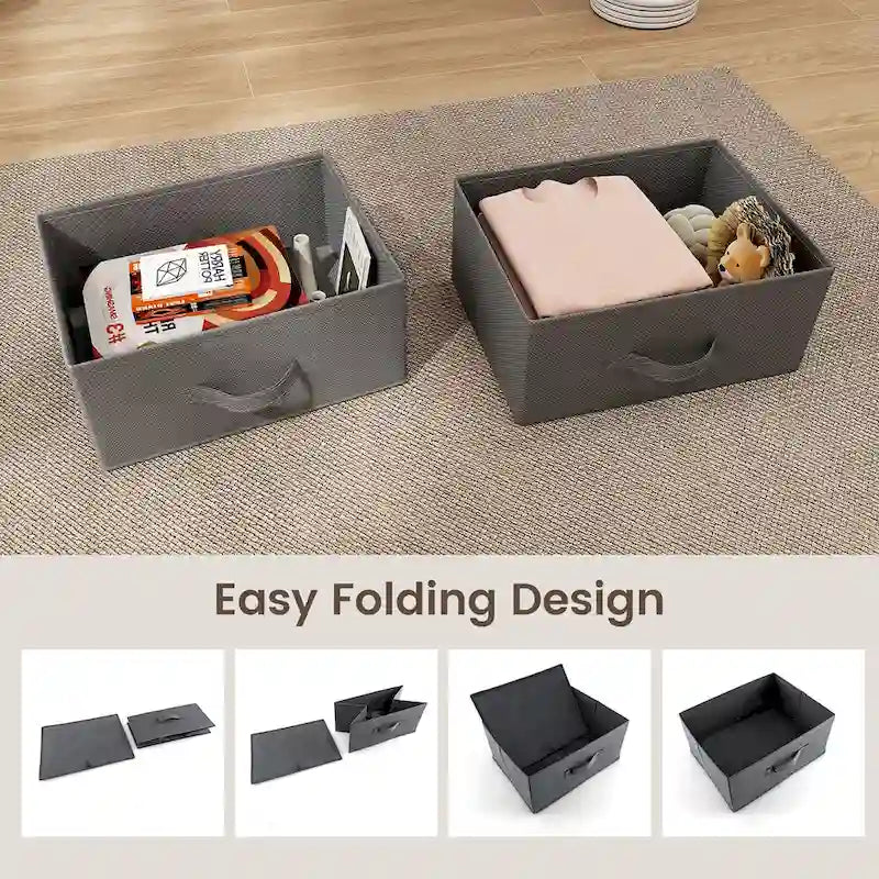 Gymax 2 Drawer Dresser Fabric Storage Organizer Nightstand Bedside