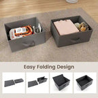 Gymax 2 Drawer Dresser Fabric Storage Organizer Nightstand Bedside