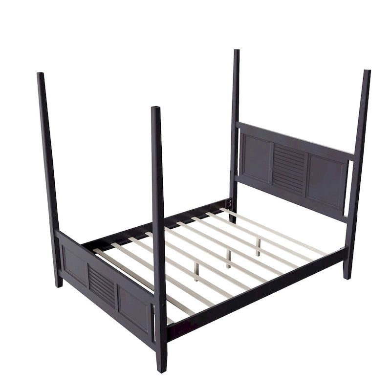 Queen Size Solid Pine Four Poster Bed with 75 Tall Four Poster Bed Frame
