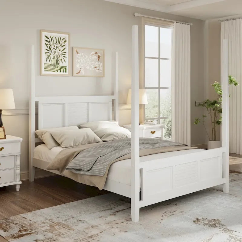 Queen Size Solid Pine Four Poster Bed with 75 Tall Four Poster Bed Frame