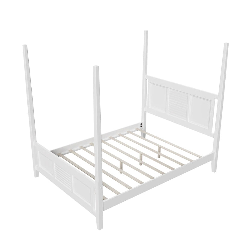 Queen Size Solid Pine Four Poster Bed with 75 Tall Four Poster Bed Frame