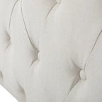 Queen Size Platform Bed with Arched Headboard & Footboard with Rivet Accents, Button Tufted Design