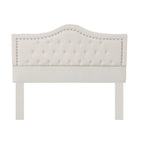 Queen Size Platform Bed with Arched Headboard & Footboard with Rivet Accents, Button Tufted Design