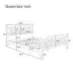 Queen Size Wood Platform Bed Frame with Tufted Headboard with Elegant Handcrafted Design, Sturdy Wooden Slats