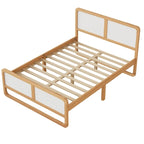Full Size Modern Style Solid Wood Platform Bed with Support Legs for Adults for Bedroom