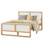 Full Size Modern Style Solid Wood Platform Bed with Support Legs for Adults for Bedroom