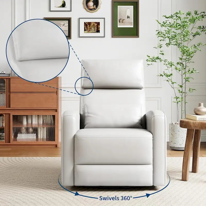 Manual Reclinder, 360 Swivel Rocking Glider Reclinder Chair with Ergonomic Backrest