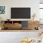 70-Inch Tv Stand — Dual-Compartment Storage Design With Flip-Down Doors; Suitable For Tvs Up To 80 Inches