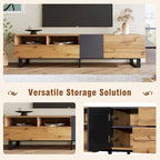 70-Inch Tv Stand — Dual-Compartment Storage Design With Flip-Down Doors; Suitable For Tvs Up To 80 Inches
