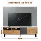 70-Inch Tv Stand — Dual-Compartment Storage Design With Flip-Down Doors; Suitable For Tvs Up To 80 Inches
