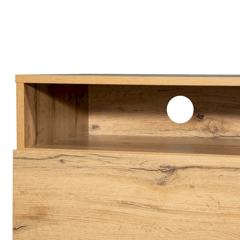 70-Inch Tv Stand — Dual-Compartment Storage Design With Flip-Down Doors; Suitable For Tvs Up To 80 Inches