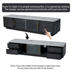 Black,White 62.9 TV Stand with 4 Drawers & Large Cabinet for TVs Up to 70