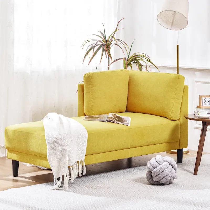65 Linen Corner Chaise Lounge