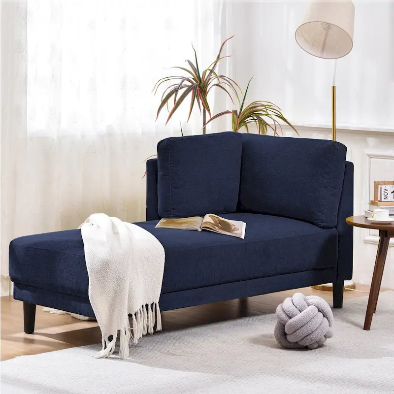65 Linen Corner Chaise Lounge