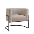 Mid-Century Accent Chair with Metal Frame & Curved Back Support