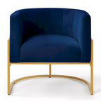 Mid-Century Accent Chair with Metal Frame & Curved Back Support